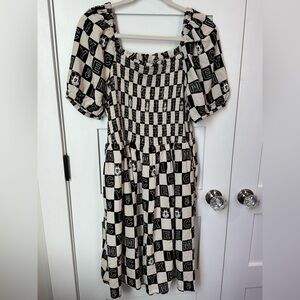 Disney Her Universe Black and White Checkered Mickey Mouse Dress size 1X NWT